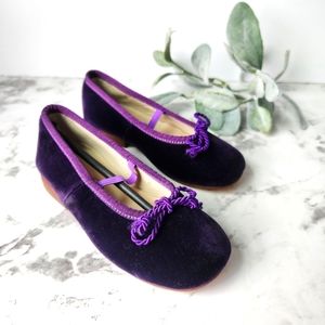 Girls Oscar de la Renta Velvet Ballet Flats